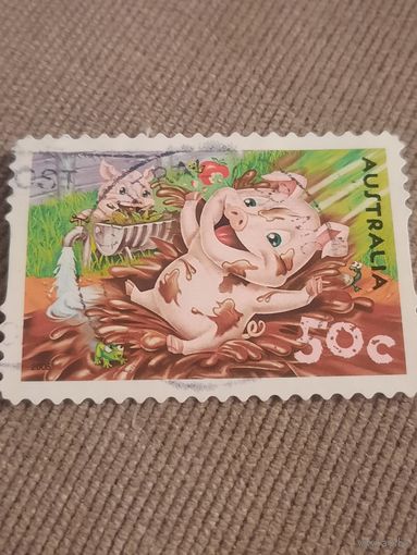 Австралия 2005. Детские рисунки. Свинка