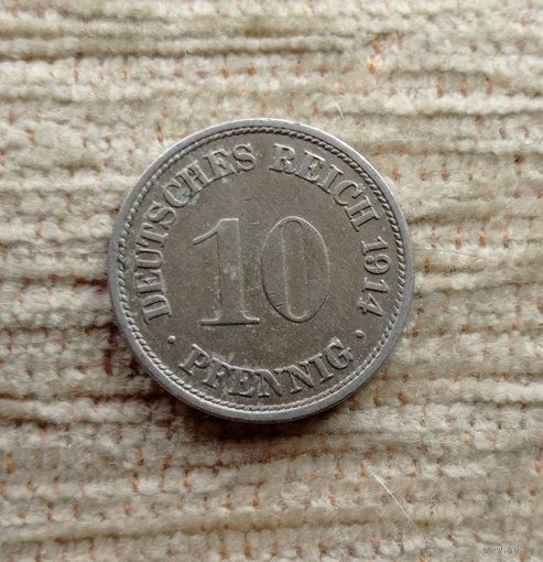 Werty71 Германия 10 пфеннигов 1914 F