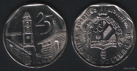 Куба km577.2 25 центаво 2008 год (_4 двойной чекан года ТОРГ ЛЮБОЙ