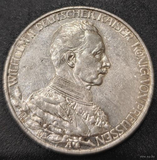 Германская империя 3 марки, 1913 года. 25 лет правлению Вильгельма II. UNC