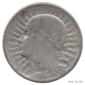 Республика Польша (II Речь Посполитая) 2 злотых 1933. Полония. Ядвига. Серебро 4.4 г. 0.750 проба