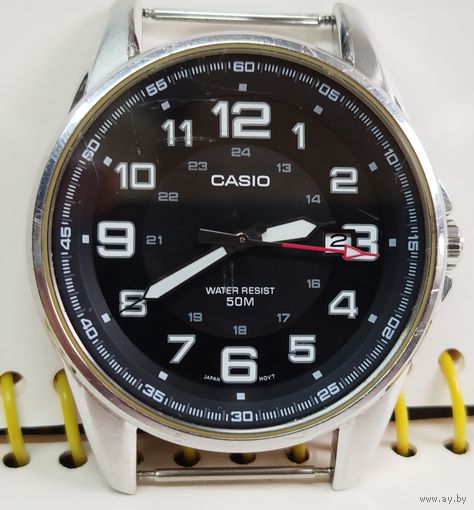 Часы "Casio" оригинал,крупные ,корпус нерж сталь