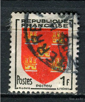 Франция - 1953 - Герб 1Fr - [Mi.974] - 1 марка. Гашеная.  (Лот 56ES)-T5P17