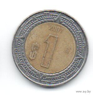 МЕКСИКАНСКИЕ СОЕДИНЁННЫЕ ШТАТЫ. 1 ПЕСО 2007. БИМЕТАЛЛ