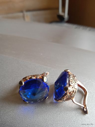 Серьги винтажные с позолотой