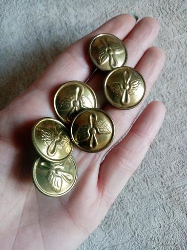Пуговицы ГВФ летчика Аэрофлота СССР латунь 22 мм авиация