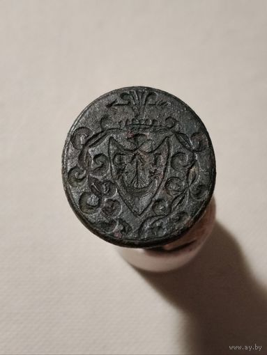 Шляхетская печать герб Сас с инициалами.