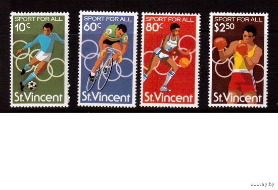 Сент-Винсент-1980(Мих.581-584)  ** ,  Спорт, ОИ-1980, (полная серия)