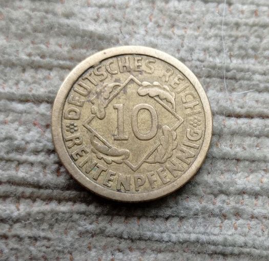 Werty71 Германия 10 рентенпфеннигов 1924 А пфеннигов Веймар