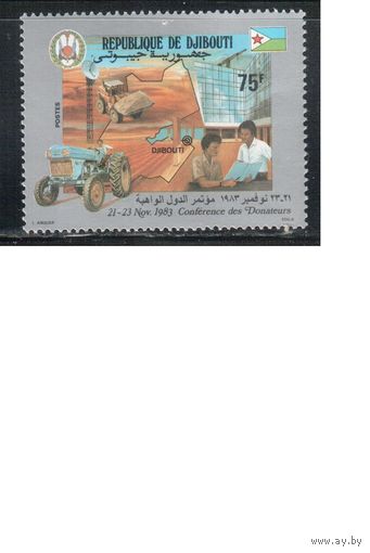 Джибути-1983 (Мих.380) ** , Стройка, Трактор(одиночка)