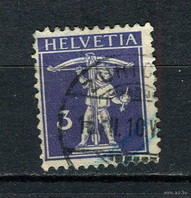 Швейцария - 1908/1940 - Сын Вильгельма Телля с арбалетом 3с - [Mi.112i] - 1 марка. Гашеная.  (Лот 106CB)