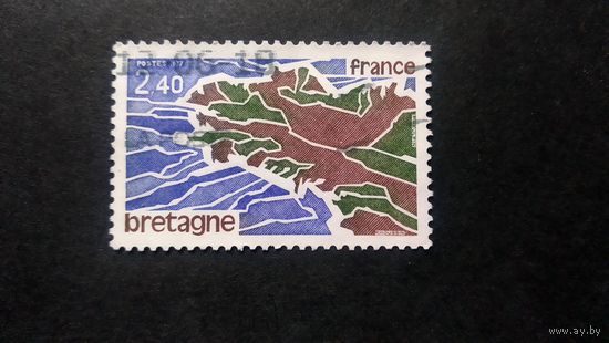 ФРАНЦИЯ \499с\ 1977 Регионы Франции. физическая карта