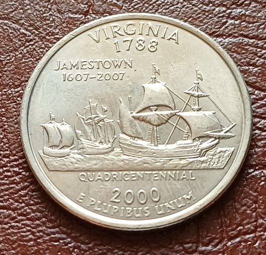 США 25 центов ,  D  2000 Квотер штата Вирджиния   ( 2-2-7 )