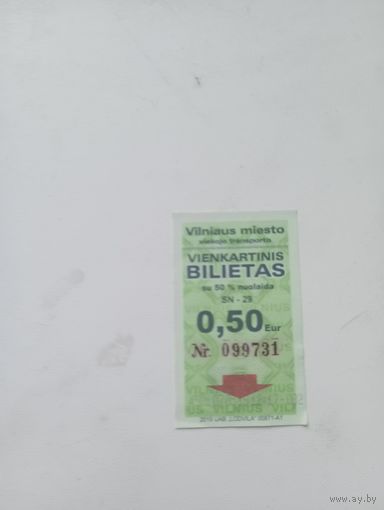 Вильнюс  ( талон 0.50  eur) ,n 099731