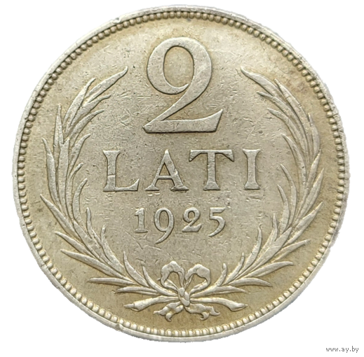 2 лата 1925 Латвия Первая Республика! Серебро 10 грамм 835 пробы! ВОЗМОЖЕН ОБМЕН!