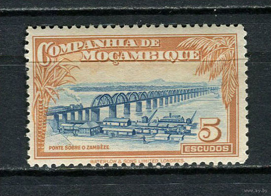 Португальские колонии - Мозамбик (Comp de Mocambique) - 1937 - Архитектура. Мост 5Е - [Mi.217] - 1 марка. MNH.  (Лот 24JQ)-T3P3