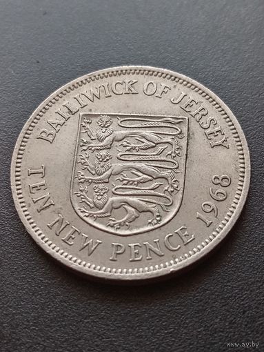 Джерси 10 новых пенсов 1968 г.