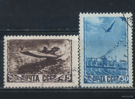 СССР 1948 Спорт Глиссер Прыжки в воду КВ (вып 1955) #1222-3