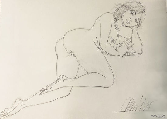 "Обнаженная девушка" набросок а3