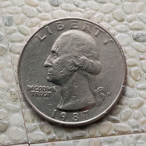 1/4 доллара (квотер) 1987(Р) года США.