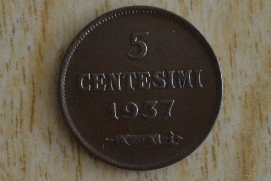 Сан-Марино 5 чентезимо 1937  с 1 руб