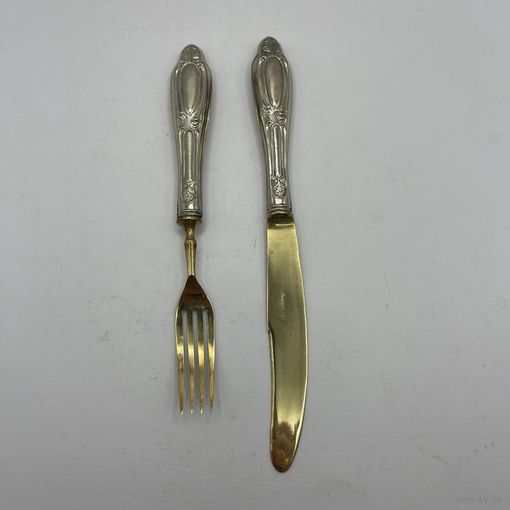 Антикварные десертные нож и вилка. Германия. 3386