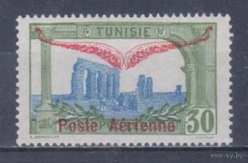 [1113] Французские колонии. Тунис 1920. Авиапочта.Надпечатка. БЕЗ КЛЕЯ.