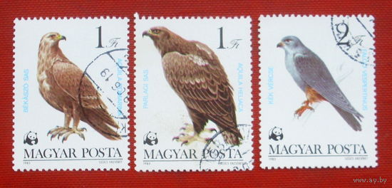 Венгрия. Птицы. ( 3 марки ) 1983 года. 11-15.