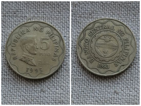 Филиппины 5 писо 1995 песо Филиппинские острова