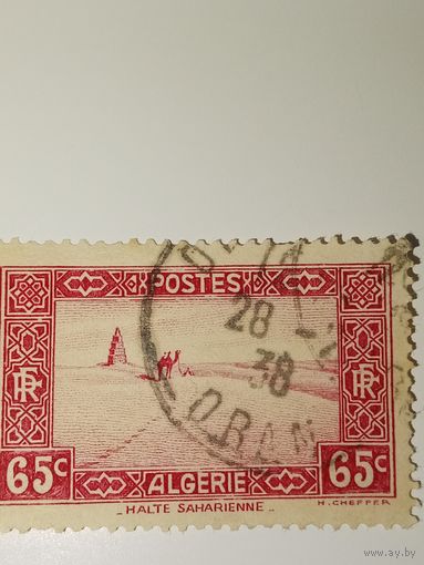 Алжир  марка  Французская колония Алжир фауна верблюд в пустыне