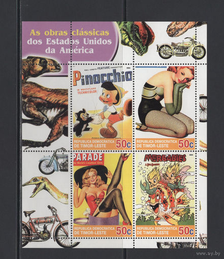 Живопись Восточный Тимор 2004** Уолт Дисней (Walt Disney) Герои мультфильмов, плакат Пин-Ап (pin-up girl)