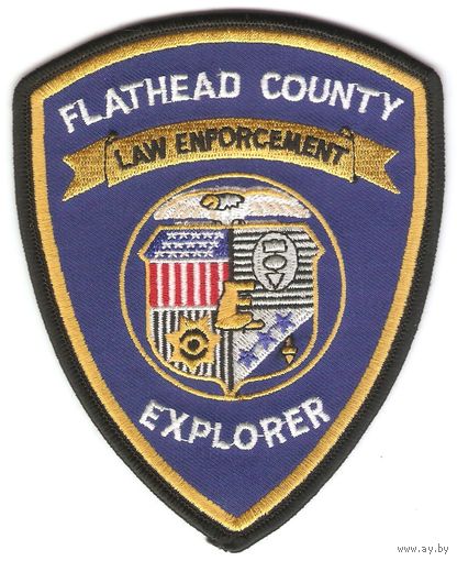 Нарукавный знак исследовательской группы правоохранительных органов округа Флэтхед,штат Монтана,полиции США