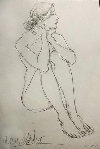 "Обнаженная музыкальная" набросок а3