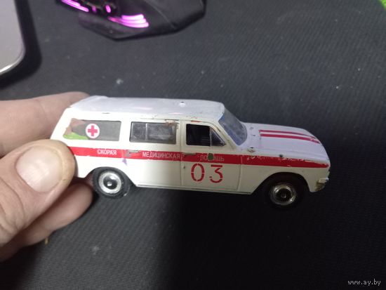 ГАЗ-24-03 скорая "Волга" 1:43.  Автолегенды СССР Deagostini под реставрацию