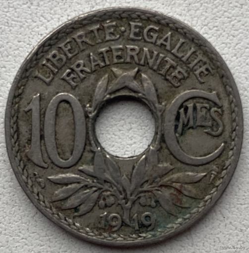 Франция 10 сантимов 1919 г.