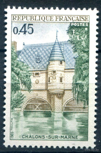 Франция - 1969г. - ландшафты, архитектура, замок, туризм. Филателистический конгресс - 1 марка - полная серия, MH [Mi 1673]. #2-Fr-49-A-1