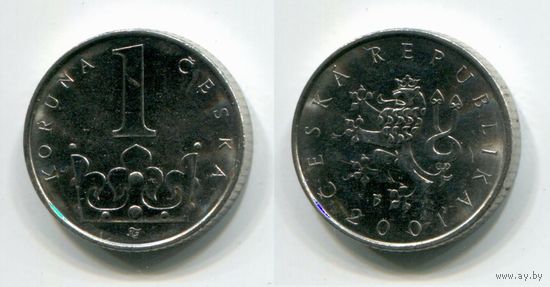 Чехия. 1 крона (2001, aUNC)