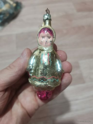 Елочная советская игрушка девочка