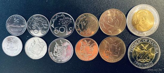 Намибия 2010-2024, набор 6 монет UNC