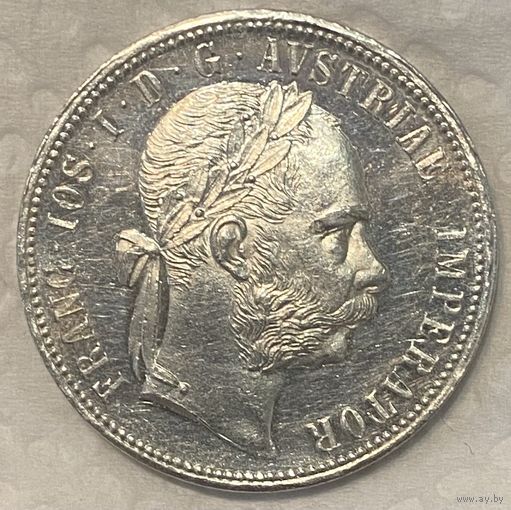 Монета Австро-Венгрия 1 флорин 1880 года. Франц Иосиф I.