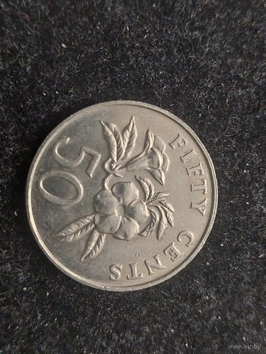 50 центов сингапур 1986