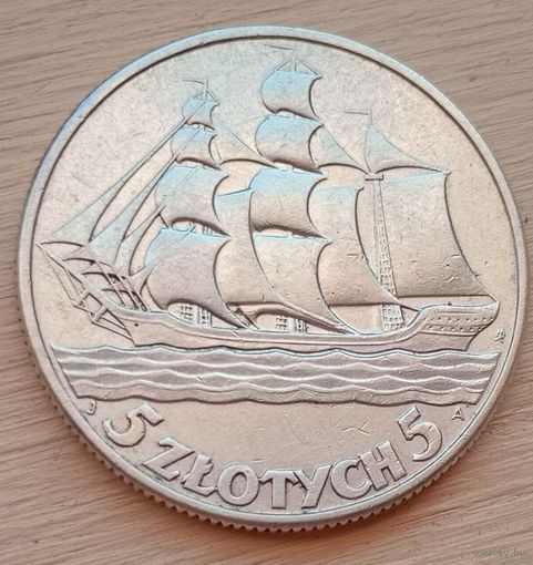 5 злотых Кораблик 1936 год