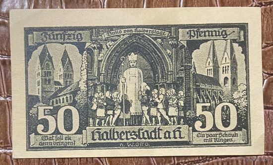Нотгельд 50 пфеннигов 1921 год. Хальберштадт,. Веймарская республика