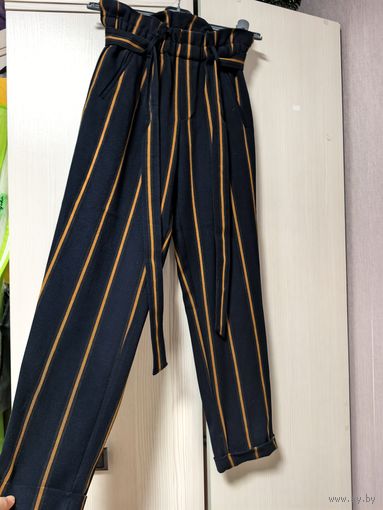 Брюки стильные в полоску, р.40-42