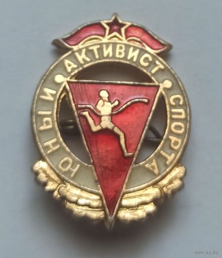 Значок, знак "Юный активист спорта" из СССР