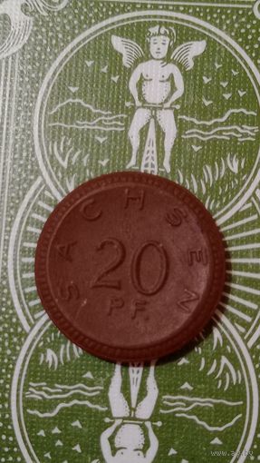 Германия нотгельд Саксония 20 пфенниг 1921 керамика