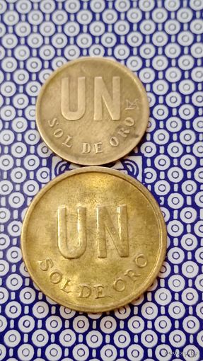 Перу 1 соль 1976,1981 лот 2 штуки