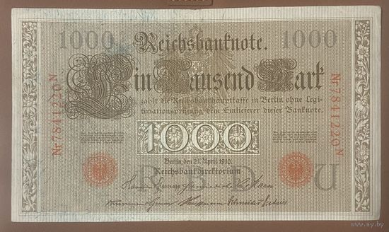 Банкнота 1000 марок 1910 год. Германская империя