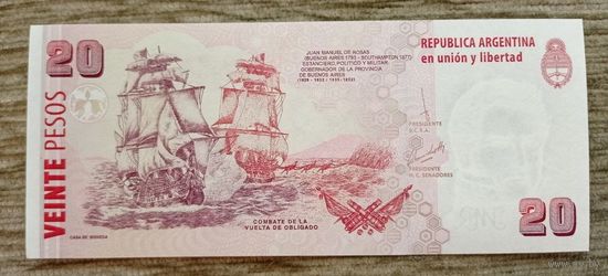 Werty71 Аргентина 20 песо 2003 UNC банкнота Корабль 2018