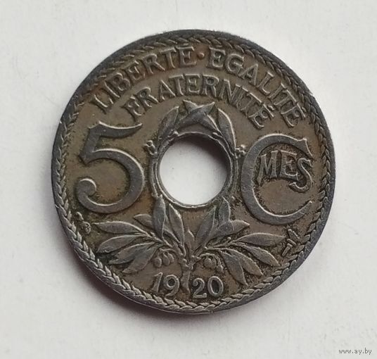 Франция. 5 сантимов 1920 г.